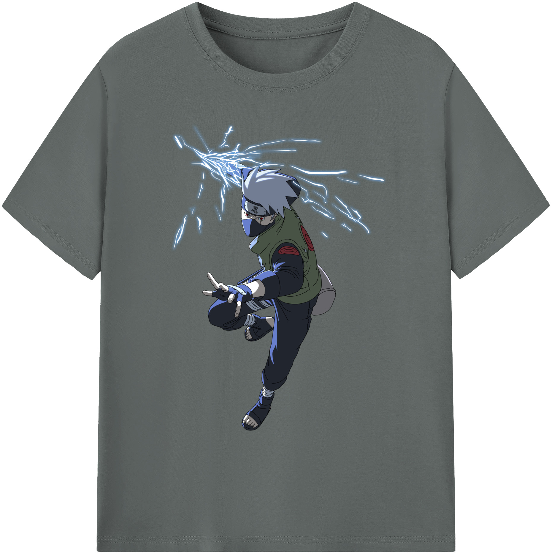 （画像用） NARUTO -ナルト- はたけ カカシ Hatake Kakashi 綿100％ メンズ半袖Tシャツ｜肌触りやわらか＆通気性